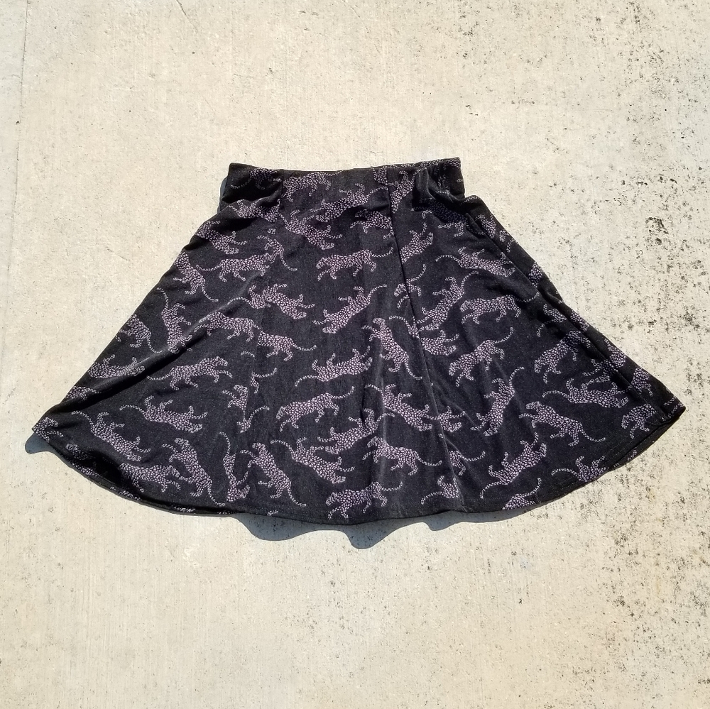 Green Box vintage cat print miniskirt